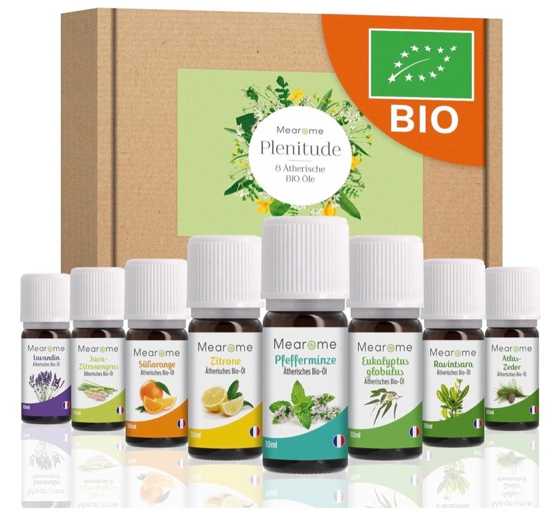 Mearome Plenitude Set mit 8 ätherischen Bio-Ölen à 10 ml